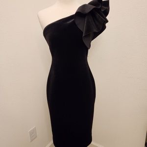 Eliza J Black Velvet Cocktail Dress